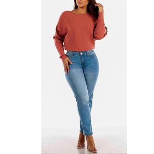 Nuevos Jeans de Moda para Mujer, Talla Grande, Cintura Alta, Azules, Tela Elástica, Ajuste Ceñido Personalizado, Bolsillos con Cremallera, Ecológicos - Product Image 6