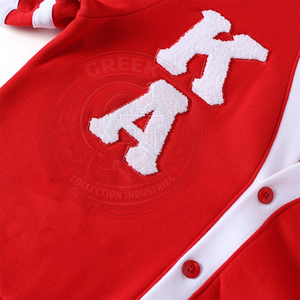 Custom Fraternity Alpha <b>Red</b> Knitted <b>Cardigan</b> Men's Sweater V-Neck 100% Cotton Greek Embroidery KAP Long Sleeve University Wear - Product Image 3