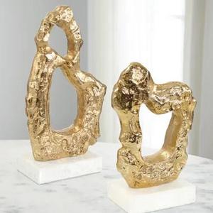 Sculpture abstraite en laiton et aluminium, art décoratif en métal, statue, figurine d'art métallique pour hôtel, décoration de table à domicile - Product Image 4