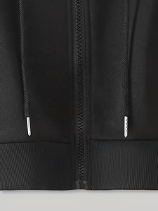 เสื้อครอปผู้หญิงสีดำพิมพ์ลายการ์ตูนยิ้มมีซิปด้านหน้าผ้าฝ้าย 100% - Product Image 5