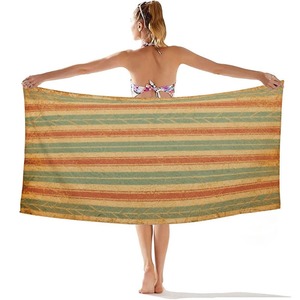 <b>Extra</b> <b>Large</b> High Quality Beach <b>Towel</b> Quick Dry Printed Stripe Custom Wholesale Tropical Style Beach <b>Towel</b> - Product Image 5
