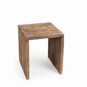 Sulur Side Table <b>Solid</b> <b>Wood</b> Small Accent End Table Modern Rustic Waterfall Nightstand Natural Teak Style Living Room Furniture - Product Image 1