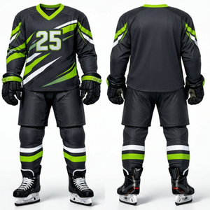 Maillot de hockey sur glace imprimé le plus populaire, couleurs et logo personnalisables, respirant, séchage rapide, avec motif éclair dynamique - Product Image 3
