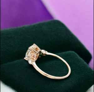 Bague de fiançailles ovale en moissanite 3 carats, style vintage, grappe, en argent sterling 925 plaqué or 14 carats, coupe marquise, Art Déco - Product Image 2