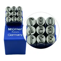 36pcs 6-7mm Small font letter number Stamp+Pattern Punch Set For