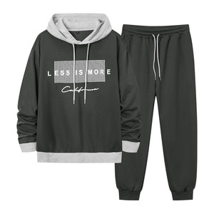 Men's 2 Piece Outfits Hoodie Sweatshirt Elastic Waist Joggers Sweatpants Casual <b>Athletic</b> Tracksuit Sweatsuit Set - Product Image 1