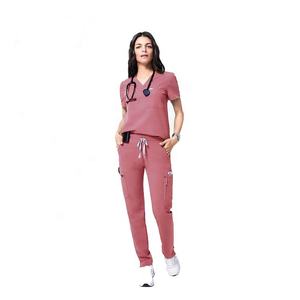 Uniformes de Enfermería de Invierno de Alta Calidad con Logotipo Personalizado, Pantalones Deportivos Elásticos de Spandex, Nuevo Estilo, Tejidos, Unisex, Manga Corta, Venta al Por Mayor para Hospitales - Product Image 1