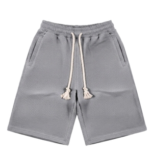 Shorts Bermuda en coton uni pour homme avec cordon de serrage à la taille et poches, style décontracté, taille mi-haute, tissu tricoté - Product Image 6