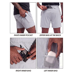 Pantalones Cortos Deportivos de Secado Rápido para Hombre, Diseño Activo, Ligeros, para Correr, Entrenamiento Físico, Gimnasio, Ejercicio y Uso en Verano - Product Image 3