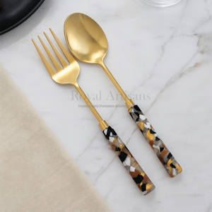 Juego de Cubiertos de Acero Inoxidable Chapado en Oro de Lujo, Estilo Europeo, Mango de Acero Inoxidable, Ecológico, Apto para Lavavajillas, Moderno y Elegante - Product Image 5