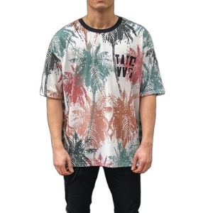 Camisetas de gran tamaño de algodón 100% de lujo para hombre, sublimación personalizada 3D para estampado Puff, ropa de calle gráfica con hombros caídos, Digital sólida - Product Image 1