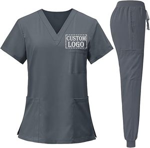 Nouvelle Arrivée 2026 – Ensemble de Blouses Médicales Personnalisables avec Logo pour Femmes, Col en V, Manches Courtes, Uniforme d'Infirmière, Pantalon Jogger Extensible 4 Directions, Tenue d'Hôpital - Product Image 5