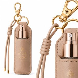 Llavero Personalizado de Cuero PU con Soporte para Botella de Spray de 30 ml con Logotipo - Product Image 6