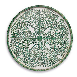 Ensemble de trois plateaux de service rectangulaires en bois et perles pour table à manger, pour servir les aliments et les boissons, articles pour la maison et les hôtels - Product Image 6