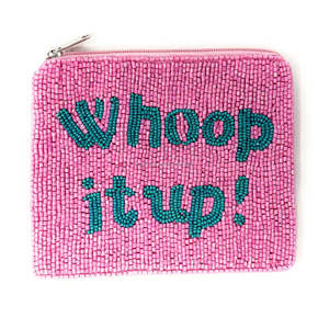 Bolsa de monedas con cuentas y cita de fiesta, Mini cartera rosa 'Whoop It Up', Detalle para despedida de soltera, Cartera con cremallera personalizada, Regalos al por mayor para boutiques - Product Image 2