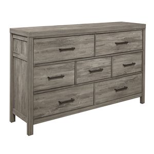 Comò da letto con 7 cassetti in stile rustico con finitura grigia Premium in legno laminato melaminico 1 pz - Product Image 2