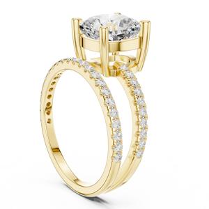 IGI Certificate 14k Solid Gold 3 CT Cushion Shape E VS1 Lab Grown Diamond Women Engagement Wedding <b>Split</b> Shank <b>Ring</b> - Product Image 2