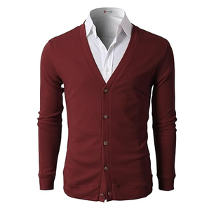 Suéter tipo cárdigan clásico de punto con botones para hombre - Product Image 3