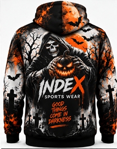 Sweat-shirt à capuche imprimé citrouille d'Halloween pour hommes, vêtements de sport décontractés d'automne, coupe régulière - Product Image 2
