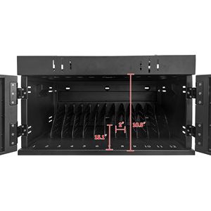 Stazione di ricarica a pavimento per 12 dispositivi con protezione da sovratensione, carrello di ricarica per laptop e tablet per uso in aula o ufficio - Product Image 5