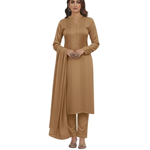 Conjunto de Salwar Kameez de Algodón para Mujer, Estilo Tradicional Informal, Largo hasta el Suelo, Estilo India Pakistán, Sin Arrugas, Corte Regular - Product Image 1