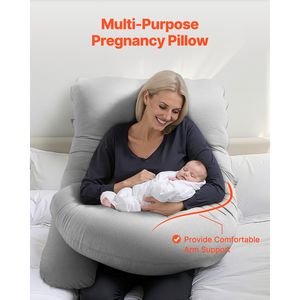 Cuscino a G per Gravidanza con Supporto Completo per il Corpo, Fodera Rimovibile e Lavabile, Morbido Ausilio per Allattamento e Sonno - Product Image 4