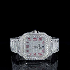 Wholesale Hip Hop Style Iced Out Mechanical Watches Luxury Moissanite Watch Custom Iced Out Watch for Gift Factory - Product Image 4