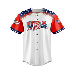 Vente flash - Ensembles de maillots de baseball en sublimation, polyester, col en V, boutons, vêtements de sport pour adultes, maillot de baseball - Product Image 2