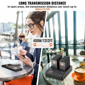 Sistema Pager Wireless per Ristoranti con Portata di 400m, Segnale a Lungo Raggio per Chiamate Clienti, Beeper con Vibrazione per Servizio Ristorante e Hotel - Product Image 3