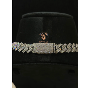 Suministro al por mayor: Cadena cubana de moissanita y diamantes Navkar, chapada en oro sobre plata 925, estilo hip-hop, joyería para bodas y aniversarios, exportación. - Product Image 5