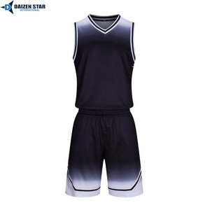 Custom Basketball Jersey Set Black Gradient V-Neck Sleeveless Moisture Wicking Polyester Unisex Adult All Seasons - Product Image 5