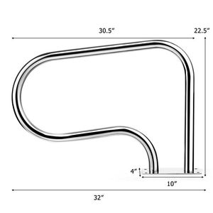 Corrimano per Piscina in Acciaio Inossidabile con Piastra di Base, Accessori Premium per Piscine - Product Image 4