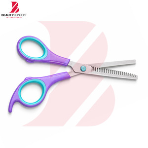 Purple and Teal Contrast Color Plastic Handle Thinning Scissors Professional Hairdressing Tools for Salon and Home Use - Product Image 4
