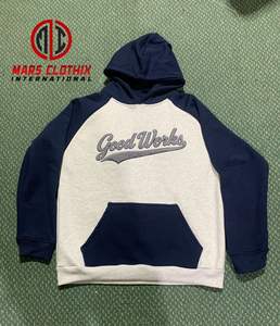 Sweat à capuche d'hiver en molleton 100% coton, coupe classique, broderie chenille de haute qualité, sur mesure - Product Image 1