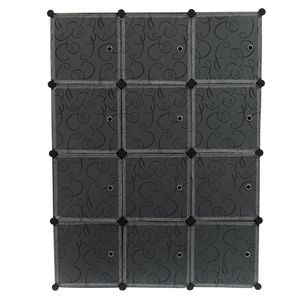 Organizzatore Armadio a 12 Cubi Cube Storage, Armadio Fai-da-te con Ante Bianche e Nere, Scaffali Contenitori Cubi RT - Product Image 4
