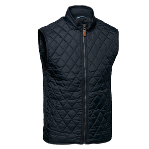 Chaleco Acolchado para Hombre, Cuello Alto, Color Negro Sólido, Relleno de Poliéster, Chaqueta Casual de Invierno, Corte Regular - Product Image 1
