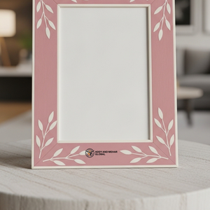 Luxury Handmade Creative Floral Inlay Photo <b>Frame</b> in Blush and Contemporary Pink Contemporary <b>Design</b> - Product Image 4