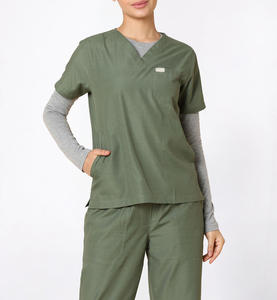 Uniformes Médicos de Verano al por Mayor, Uniformes Unisex para Hospital, Farmacia y Clínica, Conjunto de Uniformes de Manga Corta de Poliéster y Elastano - Product Image 1