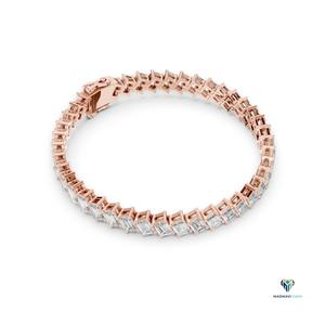 7.52 CT Rose <b>Gold</b> Emerald Cut Lab Grown Diamond Tennis Bracelet in 18K <b>Solid</b> <b>Gold</b> - Product Image 3