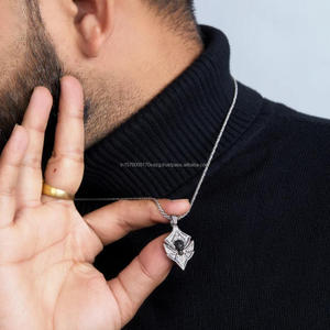 Premium Spider Shape Pendant In Sterling Silver With High Shine Stone Detailing Hip Hop Jewelry - Product Image 3