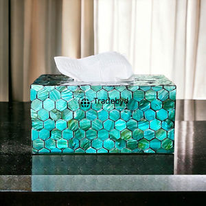 Elegante Caja y Soporte para Pañuelos con Incrustaciones de Hueso Hechas a Mano y Ecológicas, Decoración de Lujo para el Hogar, Tradebyd - Product Image 3