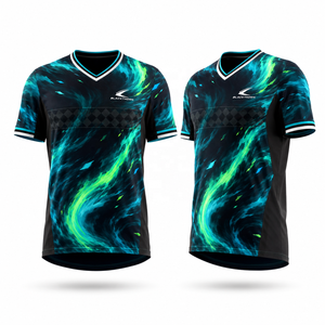 Maillot de football personnalisé sublimé pour homme, col en V, manches courtes, en polyester, avec technologie anti-transpiration et coupe athlétique - Product Image 6