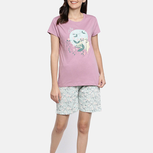 Wholesale Solid Women Summer <b>Twin</b> <b>Sets</b> | 100% Cotton Canvas Breathable Above Knee T-shirts Shorts <b>Sets</b> - Product Image 1