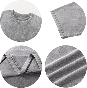 Wholesale 100 Cotton Acid Wash Oversized <b>Tshirt</b> 250Gsm Heavyweight T Shirt for Men 100% Cotton T-shirt For Men Loose Fit - Product Image 2