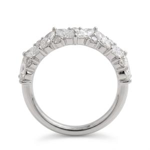 Anillo de Boda de Plata de Ley 925 con Diamantes Cultivados en Laboratorio, Media Eternidad, 1.15CT, Corte Marquesa y Redondo, en Oro Blanco de 14K - Product Image 2