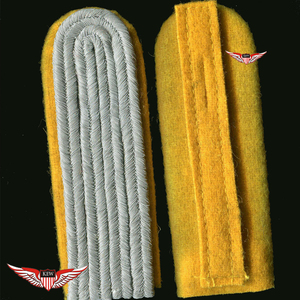 KEW Embroidered <b>Braided</b> Epaulettes Eco-Friendly Vintage Light Yellow Fabric High Quality Customized Size Colors Shoulder Boards - Product Image 1
