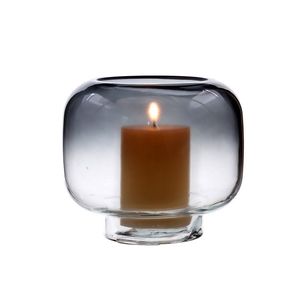 Porte-bougie en verre fumé ombré de 6,5 pouces, moyen, brillant et résistant à la chaleur - Product Image 2