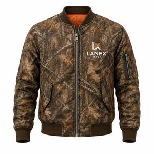 Custom Brown Woodland Camo Quilted Bomber <b>Jacket</b> for <b>Men</b> & Women Zip Up Flight <b>Jacket</b> Windproof Winter Hunting Outdoor <b>Jacket</b> - Product Image 1