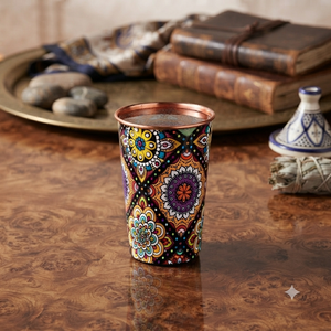Vaso de Cobre Puro con Diseño Impreso, Hecho a Mano, Ayurvédico, Decorativo, para Hogar, Hotel, Restaurante, Bar - Product Image 3