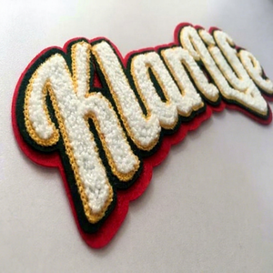 Patchs brodés thermocollants en chenille avec logo 3D et grandes lettres, haute qualité, tendance - Product Image 3